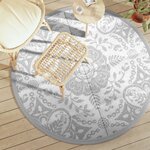 vidaXL Tapis d'extérieur gris clair Ø160 cm PP