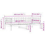 vidaXL Lit de jour Noir 90x190 cm Bois de pin massif