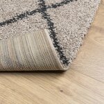 vidaXL Tapis shaggy à poils longs moderne beige anthracite 140x200 cm
