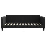 vidaXL Lit de jour avec lit gigogne noir 90x200 cm tissu