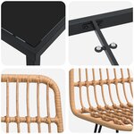 vidaXL Set de salle à manger de jardin 5 pièces Brun rotin poly