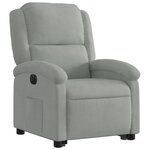 vidaXL Fauteuil inclinable électrique gris clair velours