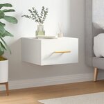 vidaXL Table de chevet murale blanc 35x35x20 cm