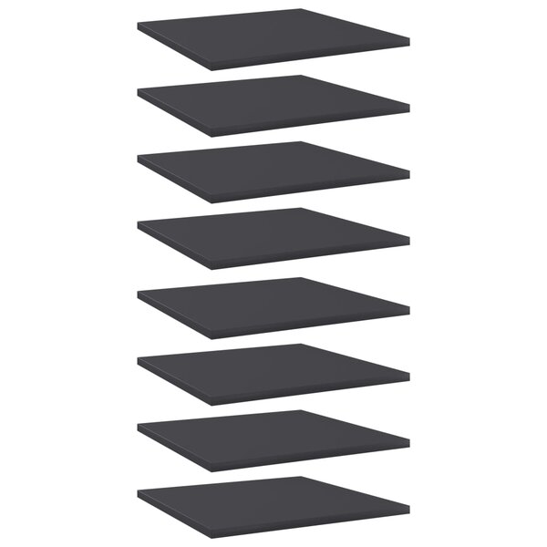 vidaXL Panneaux de bibliothèque 8 Pièces gris bois d’ingénierie
