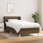 vidaXL Sommier à lattes de lit avec matelas Marron foncé 100x200 cm