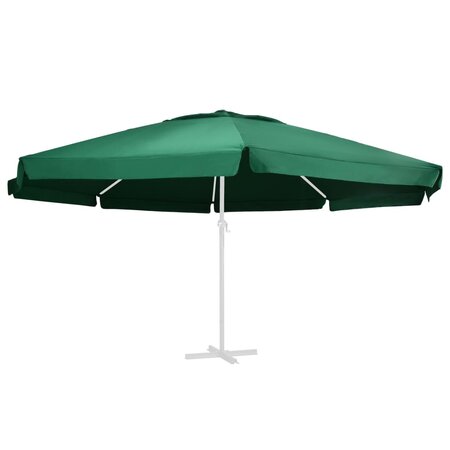 vidaXL Tissu de remplacement pour parasol d'extérieur Vert 600 cm