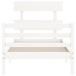 vidaXL Cadre de lit avec tête de lit blanc 90x200 cm bois massif