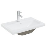 vidaXL Meubles de salle de bain blanc brillant bois d'ingénierie