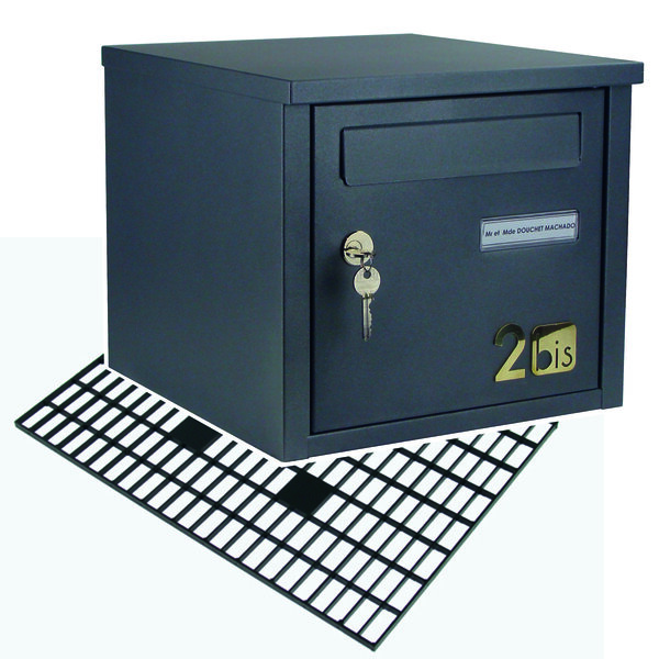 " LA GRISE " boîte aux lettres 1 Porte. Structure mécano-soudée en tôles d’acier 10 et 15/10ème Dimensions et Serrure agréées la Poste