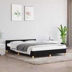 vidaXL Cadre de lit avec tête de lit Noir 140x200 cm Tissu