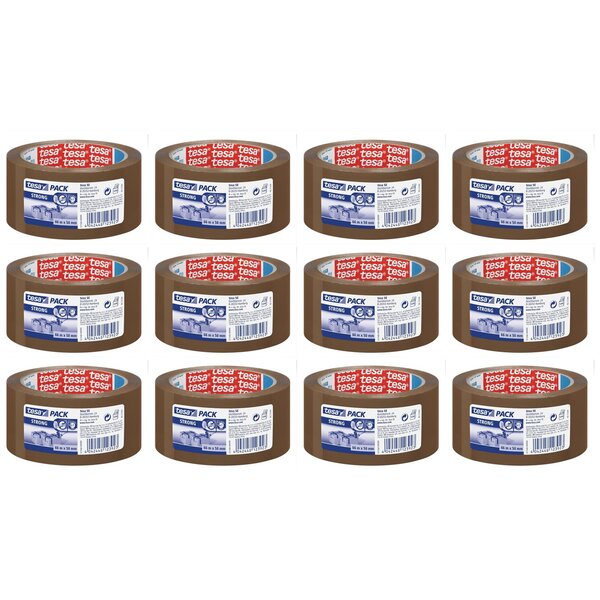 Ruban Adhésif Polypro STRONG 52 microns - H50 mm x L66m Havane x 12 TESA