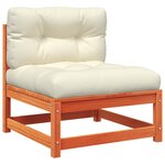 vidaXL Salon de jardin 8 Pièces avec coussins marron cire bois pin massif