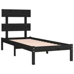 vidaXL Cadre de lit Noir Bois massif 100x200 cm