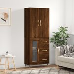 vidaXL Buffet haut Chêne marron 69 5x34x180 cm Bois d'ingénierie