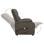 vidaXL Fauteuil de massage Gris Similicuir