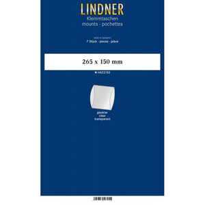 Bandes double soudure 265 x 150 mm pour blocs carnets de timbres. Fond - Transparent