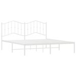 vidaXL Cadre de lit métal avec tête de lit blanc 180x200 cm