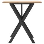 vidaXL Table à manger cadre en X 70x70x75 5cm bois de pin massif fonte