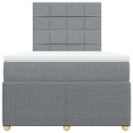 vidaXL Sommier à lattes de lit avec matelas Gris clair 120x200cm Tissu