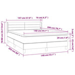vidaXL Sommier à lattes de lit avec matelas Noir 140x200 cm Tissu