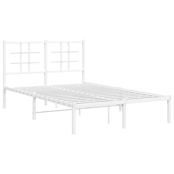 vidaXL Cadre de lit métal avec tête de lit blanc 120x200 cm