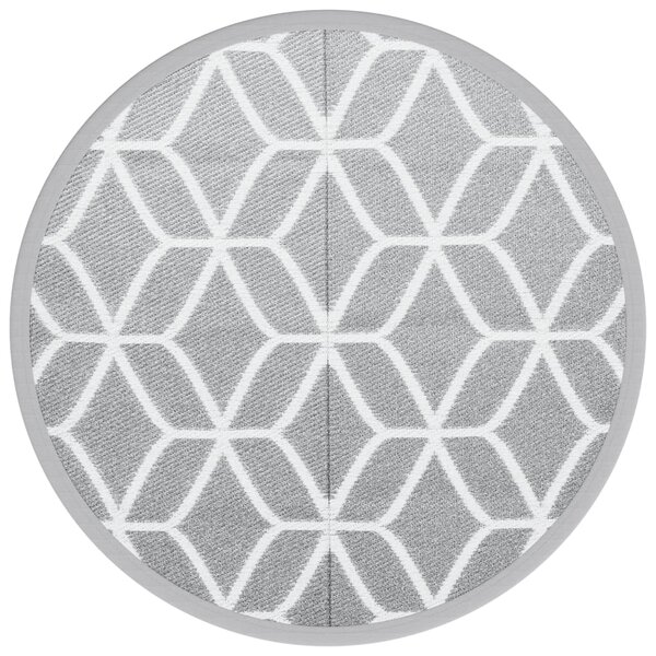vidaXL Tapis d'extérieur gris Ø200 cm PP