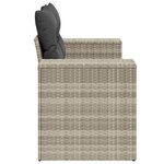 vidaXL Canapé de jardin 2 places et coussins gris clair résine tressée