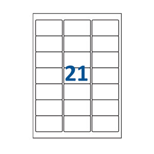 Lot de 200 Planches étiquettes autocollantes pour Timbres sur feuille A4 : 63 5 x 38 1 mm (21 étiquettes par feuille)