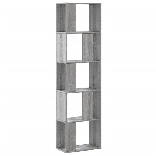 vidaXL Bibliothèque 5 niveaux sonoma gris bois d'ingénierie