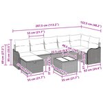 Set de Canapé de Jardin 8 Pièces avec Coussins Marron Rotin Poly vidaXL
