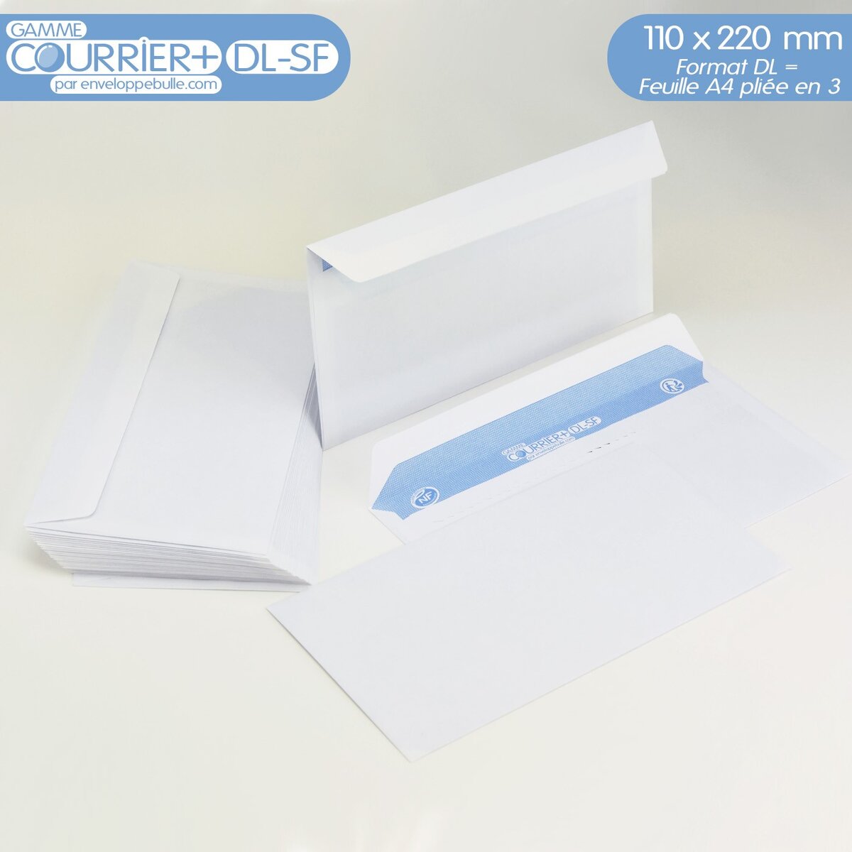 Lot de 25 enveloppes carrées blanc naturel (crème) - 100 g/m² - 15