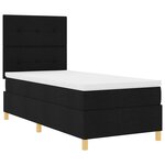 vidaXL Lit à ressort avec matelas noir 90x200 cm tissu
