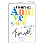 Carte FLUO Heureux Anniversaire à un HOMME Formidable avec Enveloppe 12x17,5cm