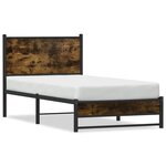 vidaXL Cadre de lit en métal sans matelas chêne fumé 75x190 cm