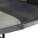 vidaXL Chaise à bascule Gris Cuir véritable et toile
