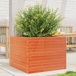 vidaXL Jardinière cire marron 60x60x45 5 cm bois de pin massif