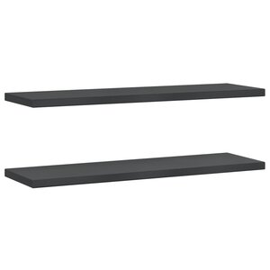 vidaXL Étagères murales 2 Pièces 100x30x3 cm noir acier inoxydable