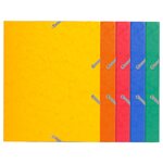 Chemise À Élastique 3 Rabats Carte Lustrée 400gm2 - Format Scolaire 17x22cm - Couleurs Assorties - X 25 - Exacompta