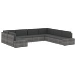 vidaXL Canapé d'angle sectionnel Résine tressée Noir