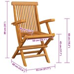 vidaXL Chaises de jardin avec coussins crème lot de 8 Bois teck massif