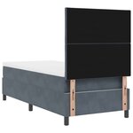 Lit Box Spring vidaXL avec Matelas Gris Foncé Velours Simple