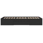 vidaXL Cadre de lit sans matelas noir 75x190 cm bois ingénierie