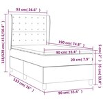 vidaXL Sommier à lattes de lit avec matelas Noir 90x190 cm Tissu