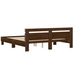vidaXL Cadre de lit avec tête de lit et LED chêne marron 160x200 cm
