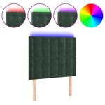 vidaXL Tête de lit à LED Vert foncé 80x5x118/128 cm Velours