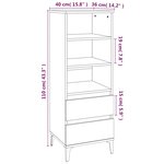 vidaXL Buffet haut Blanc brillant 40x36x110 cm Bois d'ingénierie