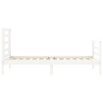 vidaXL Cadre de lit avec tête de lit blanc simple bois massif