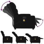 vidaXL Fauteuil de massage inclinable Noir Tissu