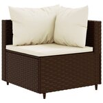 vidaXL Salon de jardin 6 Pièces avec coussins Marron Résine tressée