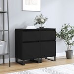vidaXL Buffets 2 Pièces noir 40x35x70 cm bois d’ingénierie